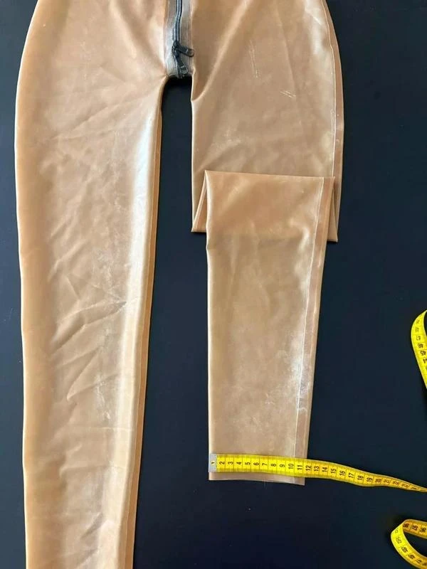 Macacão de látex feminino Transparente/Miel Tamanho M/38 com puxadores – photo 12